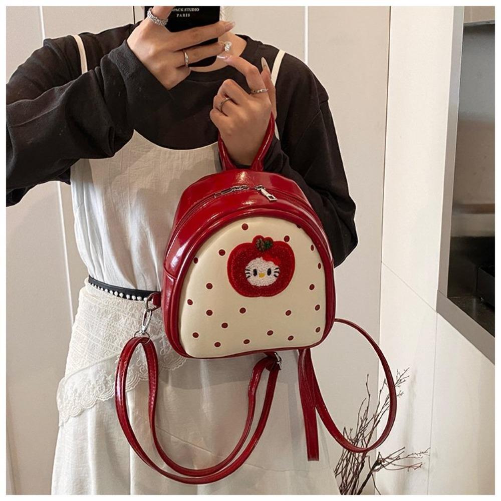 Popular cute puppy embroidered versatile literary backpack tote bag women's lazy wind large-capacity commuter shoulder bag