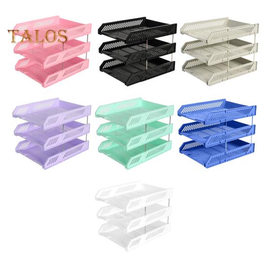 3 Tier Stackable Letter Tray Desk Paper Organizer Plastic File Document Storage Rack for Home Office School