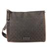 90656 GG Logo Bag Crossbody Shoulder Bag Leather/Canvas Brown