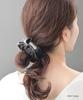 VINGTAINE Velvet Scrunchie Hair Accessory with Silver and Gray Plate, HS-92-S-GY,