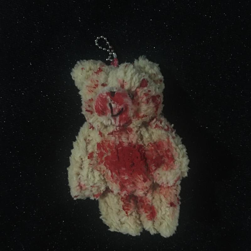 1Pcs Halloween Injured Animal Bear Doll Bag Pendant Cool Punk Bloody Plush Bear Keychain Photo Props Accessories A2