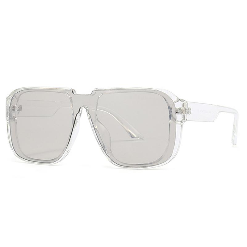 SHAUNA Retro Square One Piece Sunglasses Men Mirror Shades UV400 Flat Top Men Fashion Sun Glasses