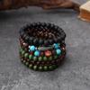 Ensemble de Bracelets Bohèmes Faits à la Main en Coque de Coco et Perles en Bois: Unisexe, Mode Rétro, Collection 5 Pièces
