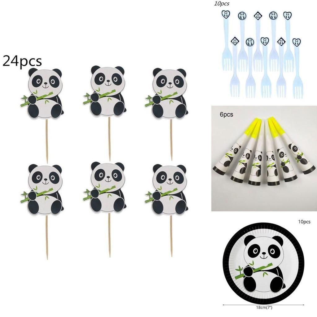 Charming Cartoon Panda Party Supplies Tableware Decor For Children's Day Festivities