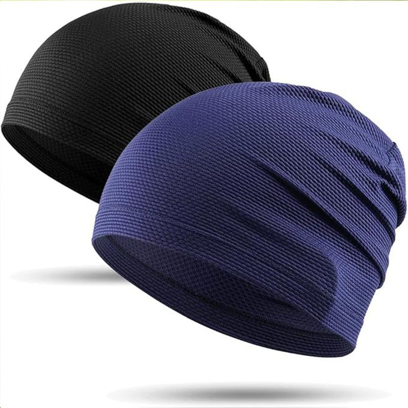 New Mesh Breathable Ice Silk Skull Cap Outdoor Men Sports Motorcycle Cycling Helmet Liner Hat Women Uv Protection Beanie Hats