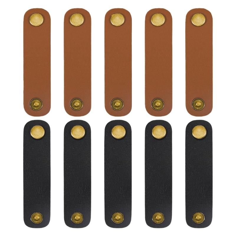 Fashionable Scarf Retainer Clip 10Pcs PU Leather With Metal Button Secure Closures Home Sewing Supplies