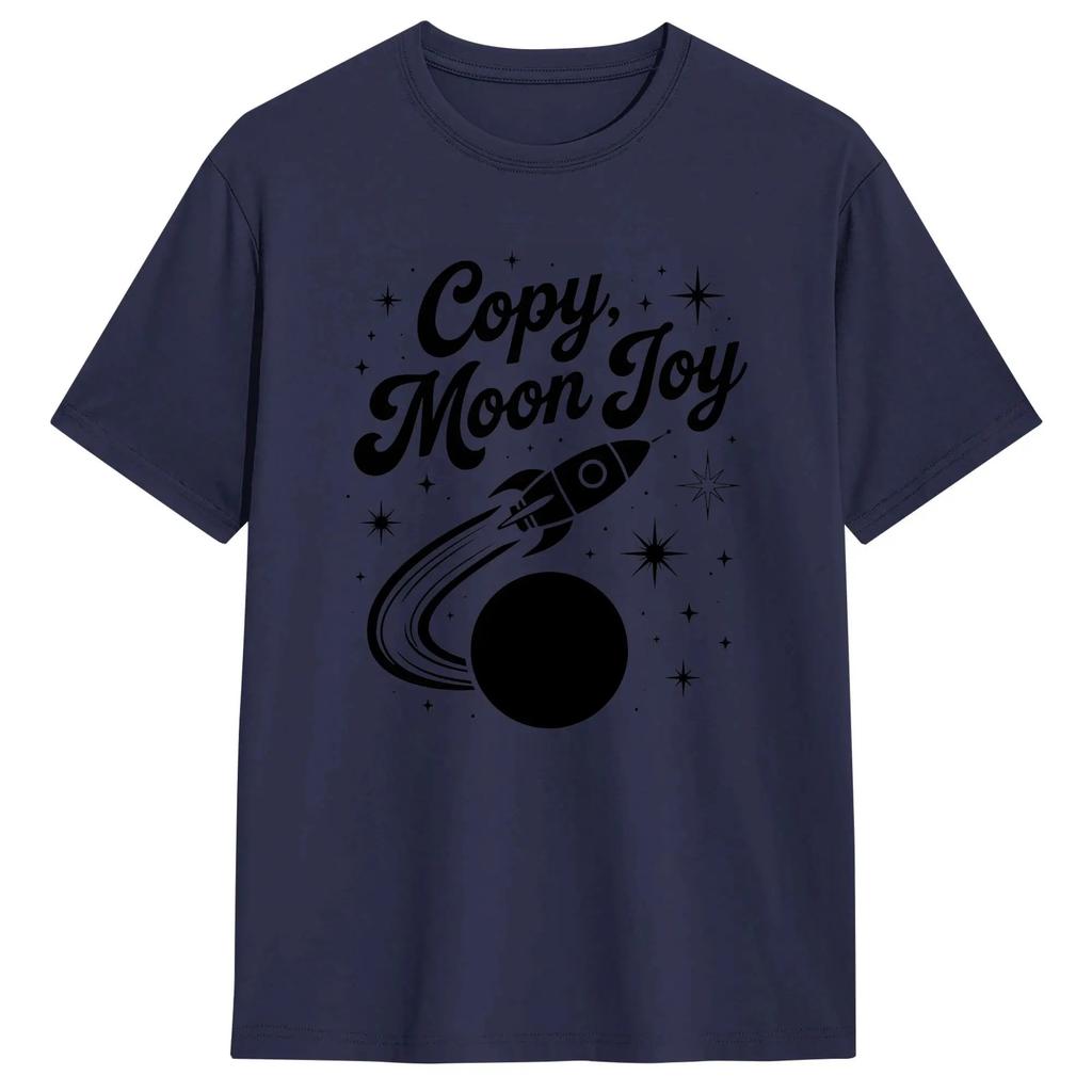 2026 Summer Fashion Tee Copy Moon Joy TShirt Unisex Novelty Cotton Tee Shirt Crewneck Short Sleeve T Shirt Original Clothes Y2K