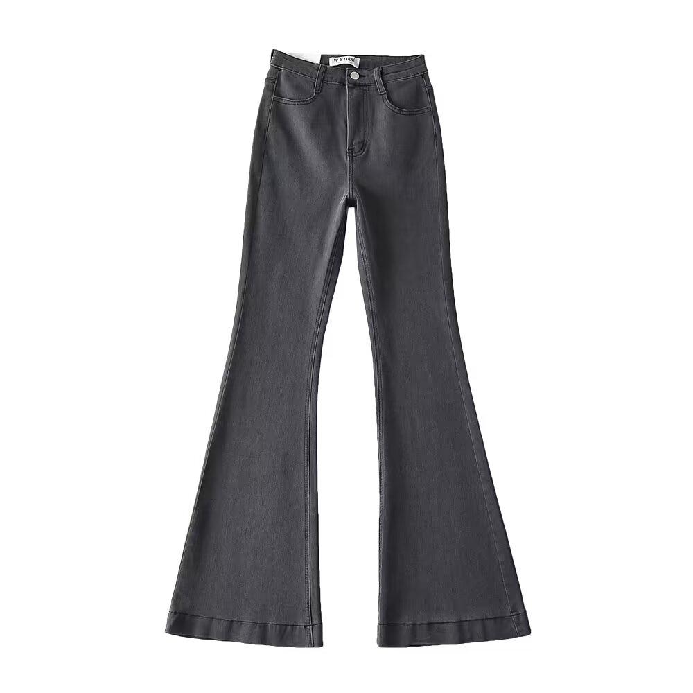 YPFF Trendy Women's High Waist Butt-Lifting Skinny Micro Flare Jeans - Autumn European & American Style Fashion.