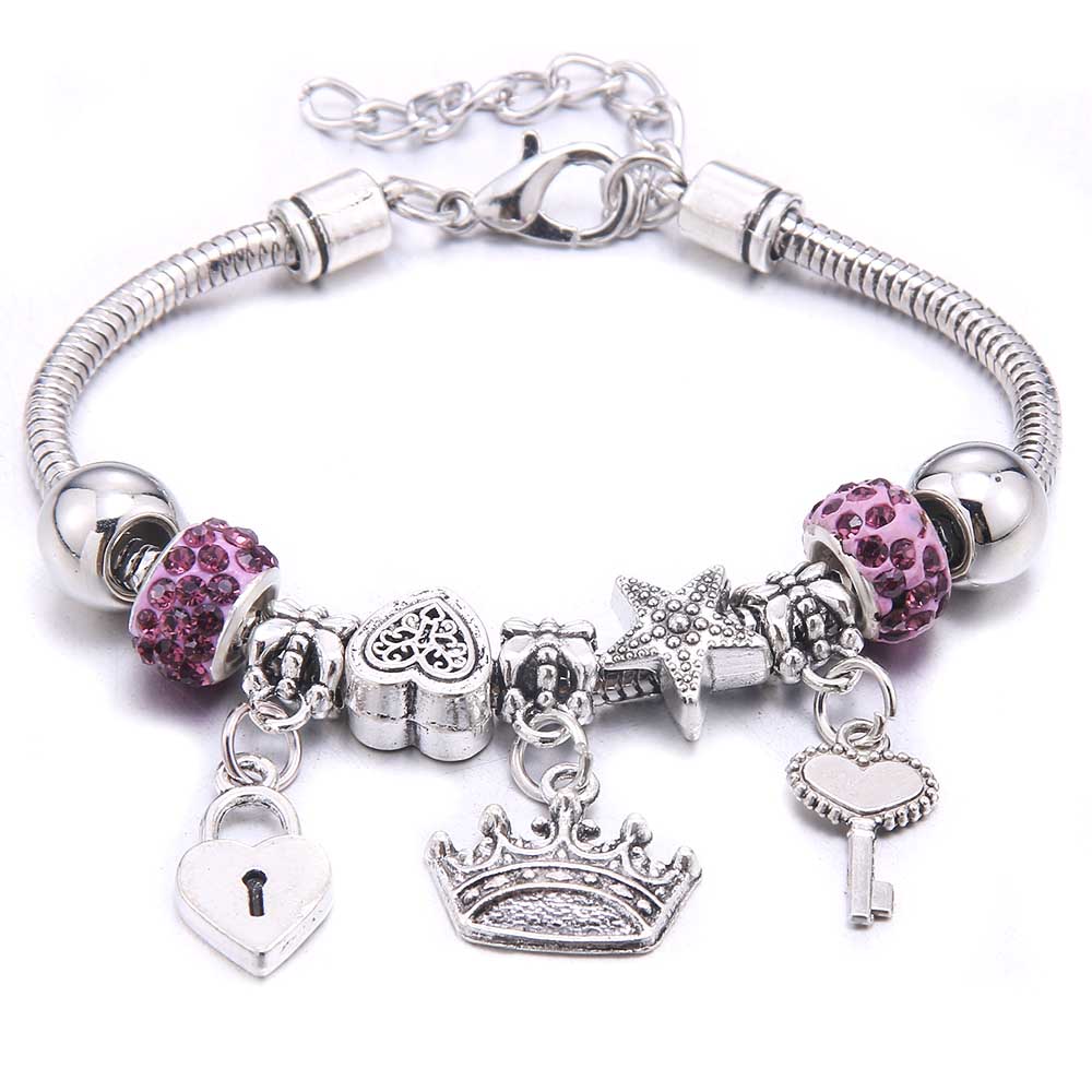 Bangles Jewelry White Butterfly Crown Beads Bracelets Brands Bracelets Fit Women Girl Gift