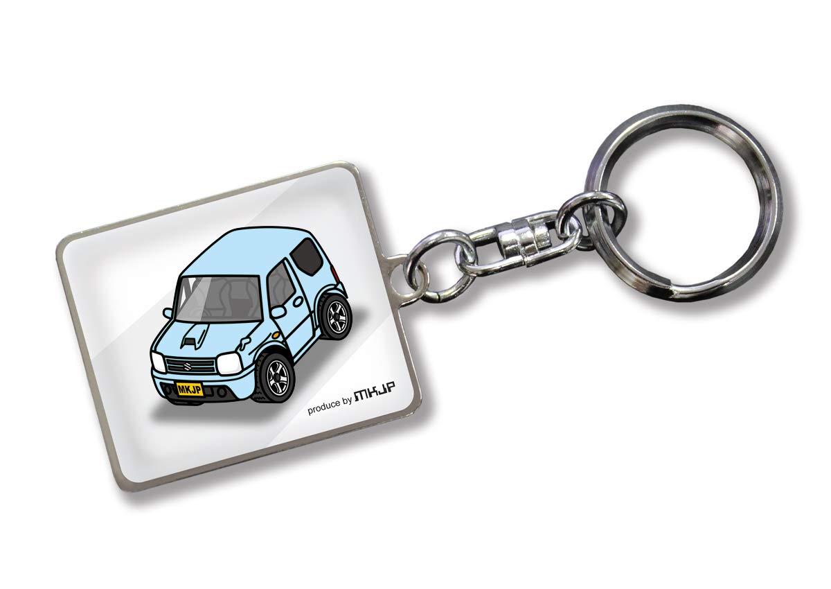 

MKJP Custom Keychain Suzuki Jimny JB23 Base: White, blue (pale) синий