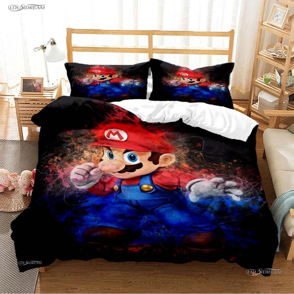 Mario Cartoon Game Cute All Season Duvet Cover Comforter Bedding Sets Soft Quilt Cover And Pillowcases Single/Double/Queen/King