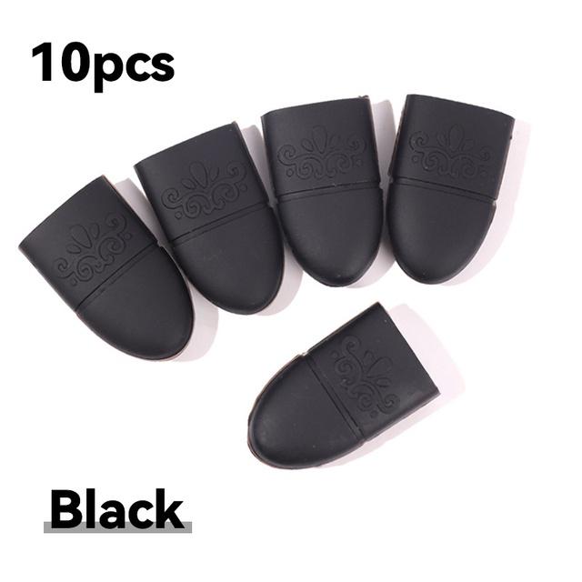 

Зажим для лака для ногтей Soak Off Силиконовый колпачок УФ-гель для снятия лака Обертывания Обезжиривающее средство для кончиков пальцев Лак Маникюрный инструмент чёрный