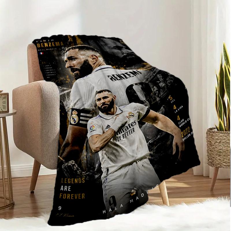 Real Madrid Karim Forever Blanket Lightweight Ideal Bedding Blanket Perfect for Travel, Camping, Living Rooms, Offices, Sofas, Fan Christmas gift