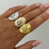 Stainless Steel Threaded Rotating Rings for Women Men Personality Gold Silver Color No Fade Opening Rings Jewelry Accessories