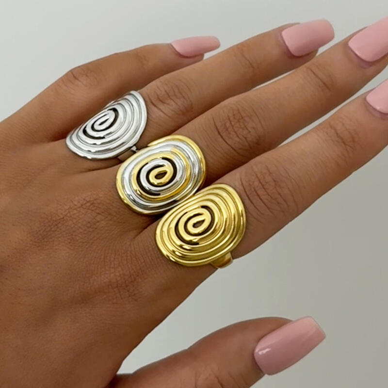 Stainless Steel Threaded Rotating Rings for Women Men Personality Gold Silver Color No Fade Opening Rings Jewelry Accessories