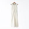 BC~26 Frühling/Sommer Perlenbesetztes Rundhals-Ärmelloses Französisch Elegantes Weste-Langes Kleid für Damen