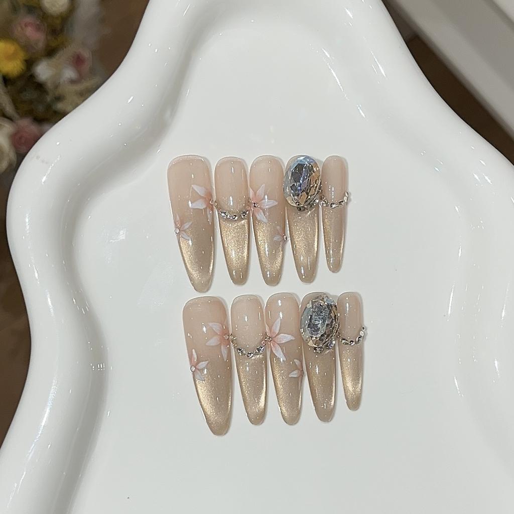 Berlin Flower Spring Style Hand-painted Flower Champagne Golden Cat Eye Boutique K9 Diamond Wear Armor