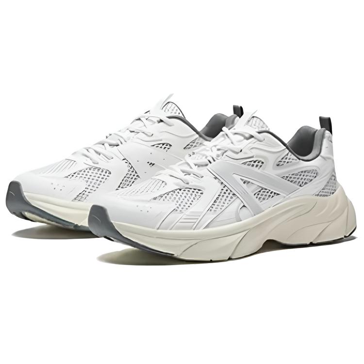 Anta Galaxy Fashion Zapatos Casuales de Caña Baja Cómodos Resistentes al Desgaste Transpirables Zapatillas Hombre Gris Blanco 112538896-1