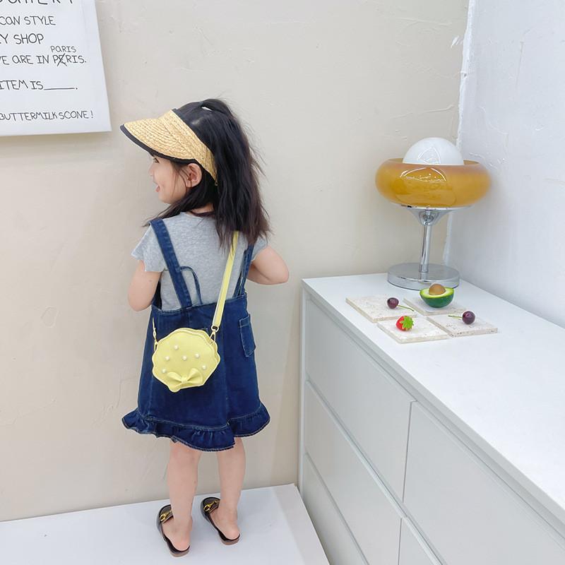 Adorable Korean Style Childrens Mini Shell Crossbody Bag With Cute Bow And Pearls