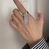Silver Color Simple Geometric Multilayer Tassel Handmade Opens Ring for Women Men Fashion Personalized Party Jewelry