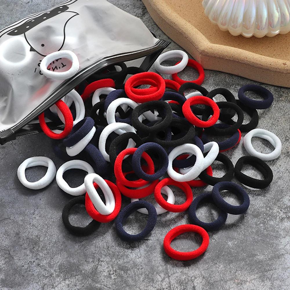50Pcs Women S Seamless Thumb Ring Hair Ties Bagged Ponytail Holders With Compact Elastic Bands For Diy Simple Fashion Hair Cord