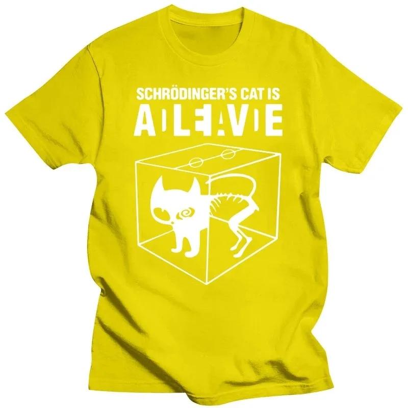 Men's T-shirt Top Quality Cotton Schrodinger's Cat Print Short Sleeve Men T Shirt Casual The Big Bang Theory Mens Tshirt