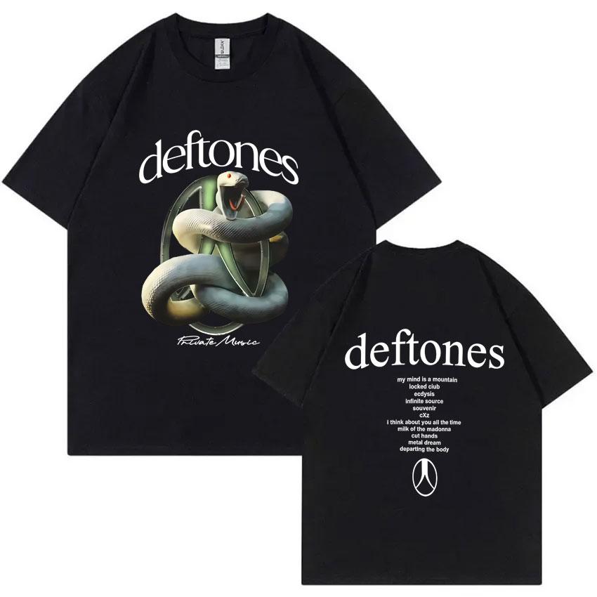 Rock Band Deftones Private Music Snake Graphic Tshirt Unisex Women Vintage Casual Soft Cotton T Shirts Unisex Fashion Streetwear