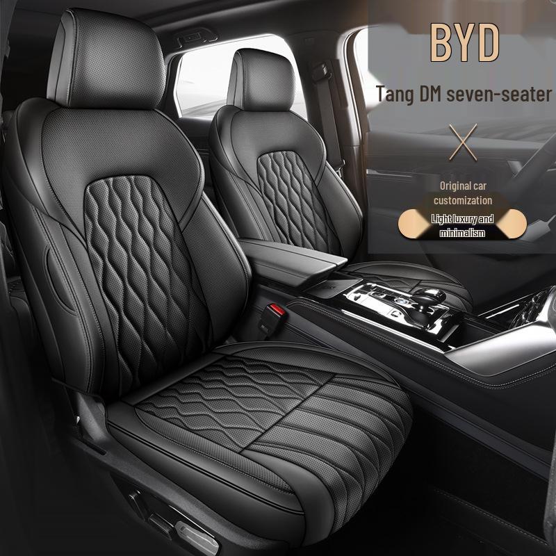 BYD Tang DM Full Leather Car Seat Cushion - Universal, All-Season, Seven-Seat Compatibility