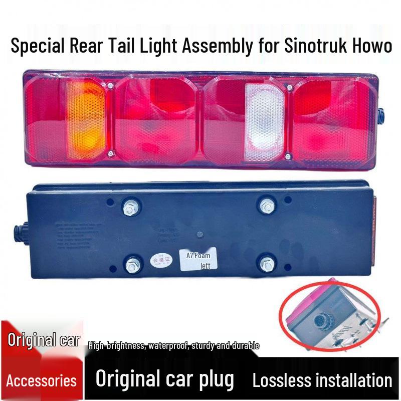 Compatible Tail Light Assembly for Sinotruk Howo A7T7, Hohan N7G, Sitrak C7H - Includes Reversing and Anti-Collision Light.