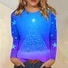 Women's Loose Comfortable Casual Fashion V-Neck Christmas Print Long Sleeve Hoodie