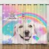 Curtain Graffiti Flowers And Plants 3D Digital Printing Blackout Curtain Punching