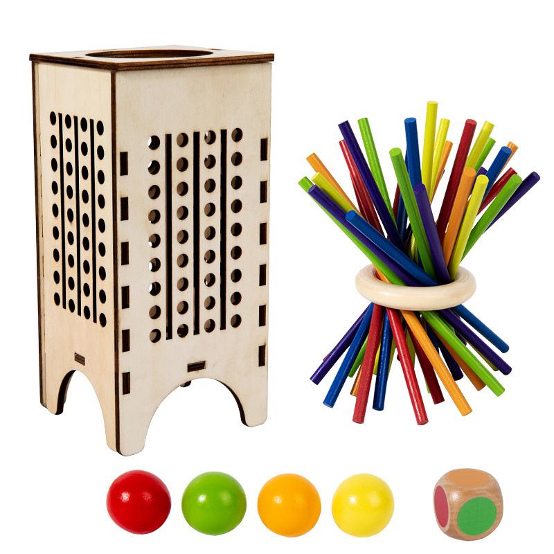 

Wooden 3-in-1 Pick-Up Sticks: Kids Educational Puzzle & Parent-Child Color Matching Game