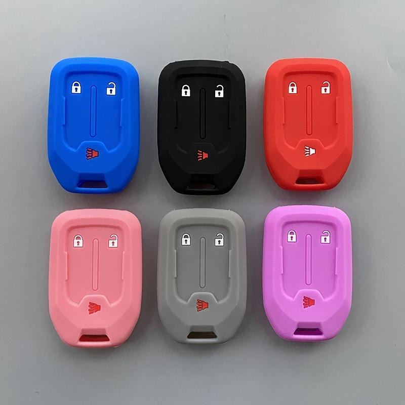Silicone Car Key Cover Case Fob For Chevrolet Suburban Silverado GMC Terrain Yukon Tahoe Sierra Smart Auto Accessories Key Ring