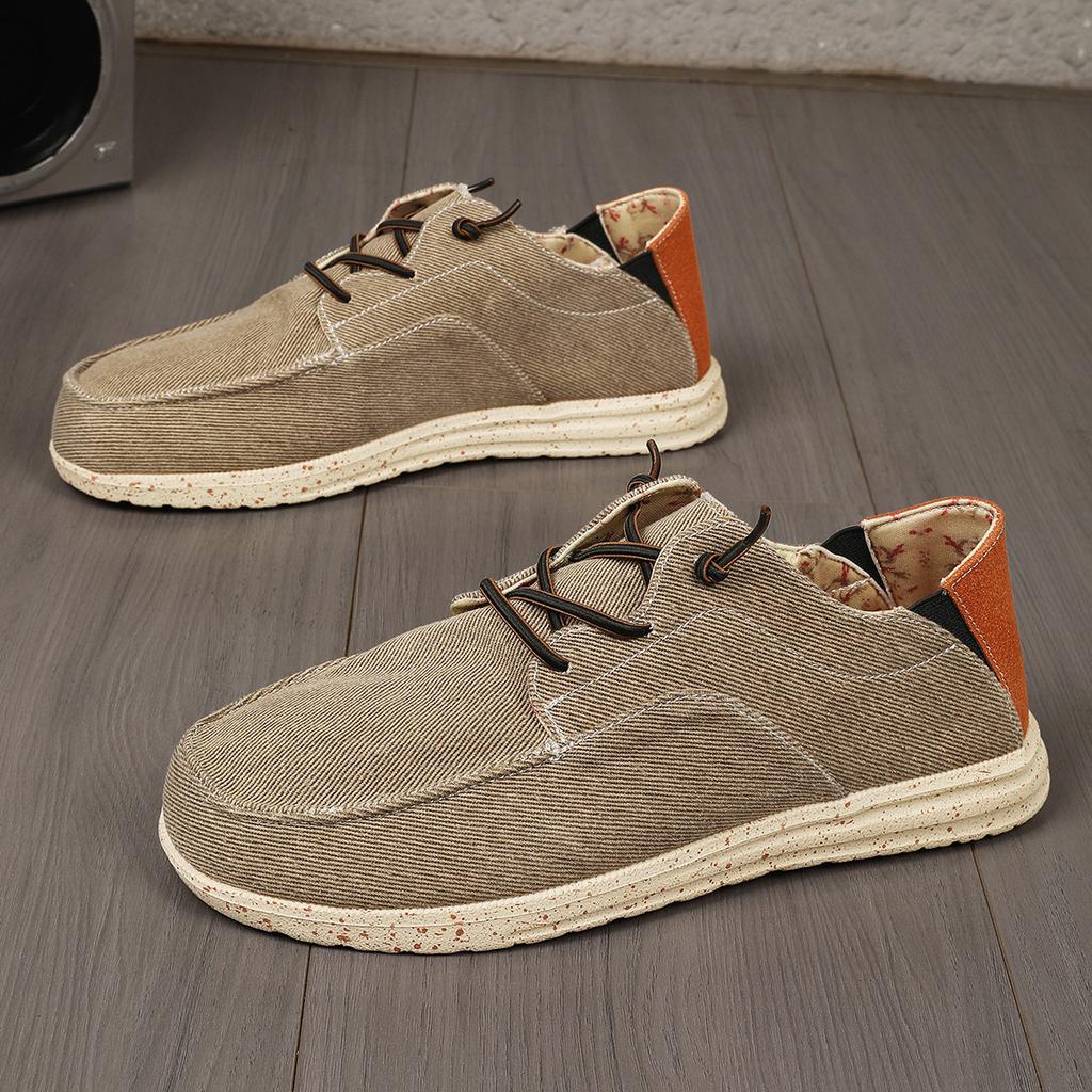 Large size 48 men's shoes Amazon casual loafers men's breathable and light lazy one-pedal light canvas shoes