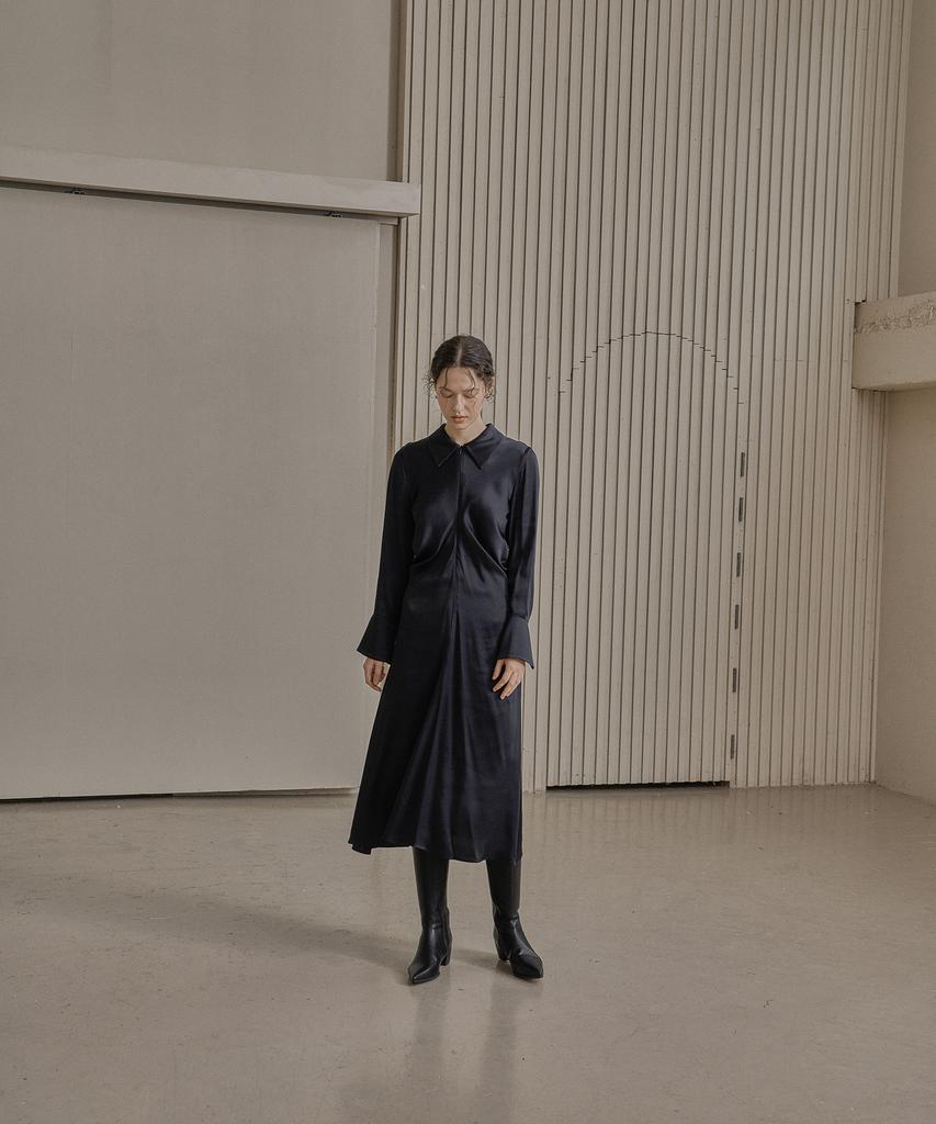 Kkeulle Draper Dress_Black