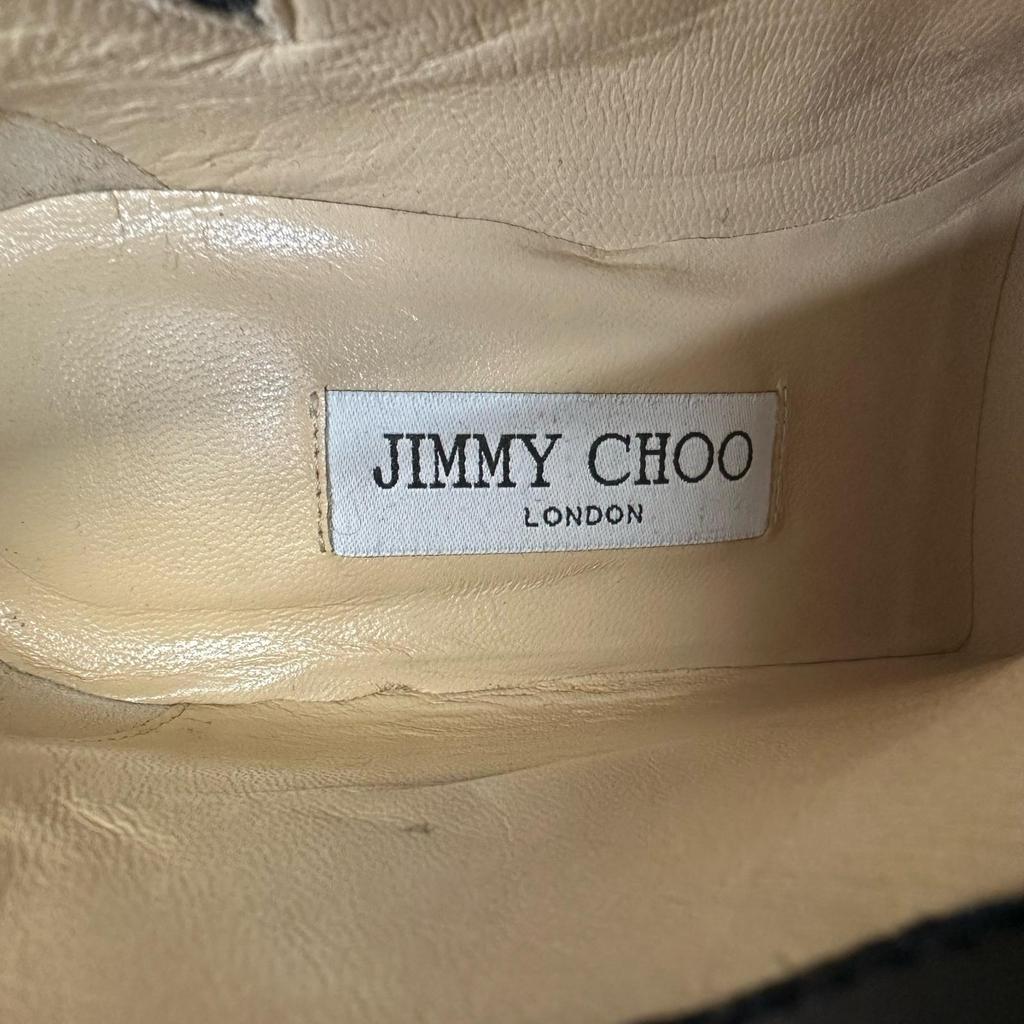 Ausgezeichnete JIMMY CHOO Stiefeletten MARINDA 65 Monogramm Silber Damen 37.5 Gebraucht