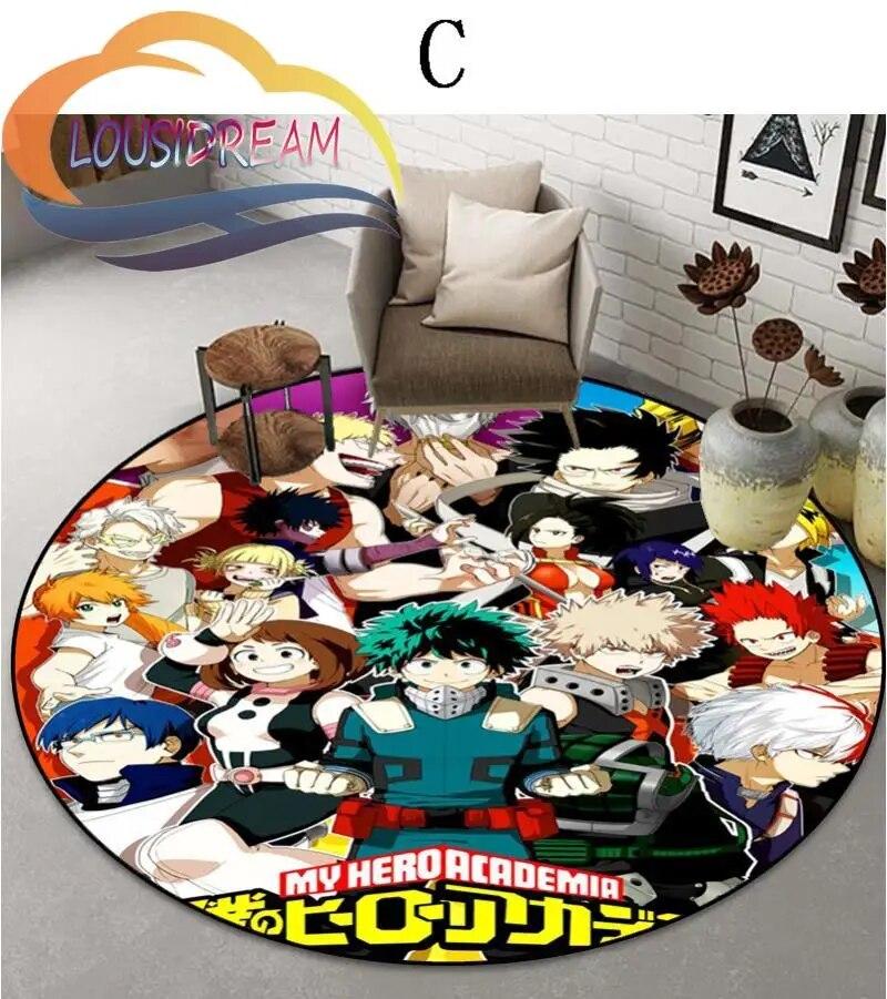 Cartoon My Hero Academia patternCarpet Round Carpet Home Decor Anti-slip  Area Rug {Customize Your Picture}