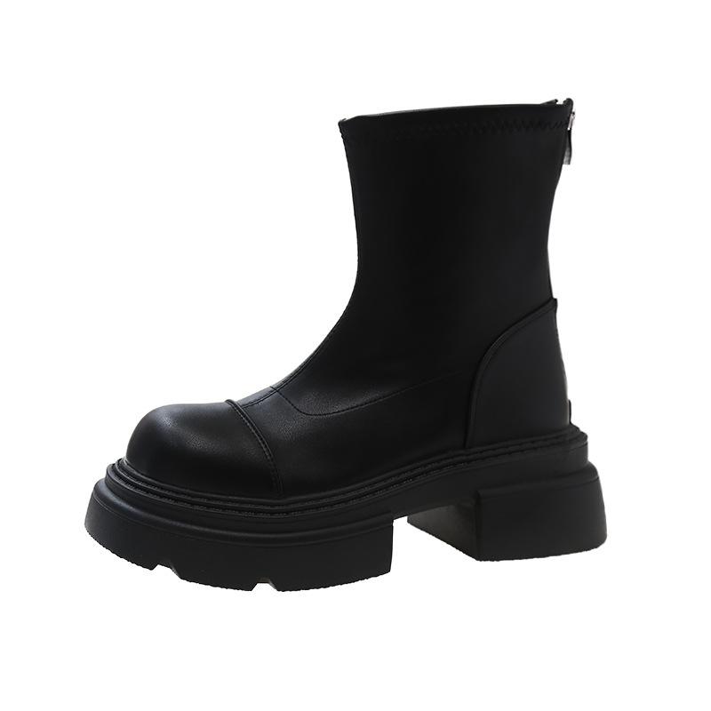 Fashion Classic Versatile Platform Heightening Martin Boots Women's 2025 Autumn and Winter New British Style Women's Boots Trendy Shoes