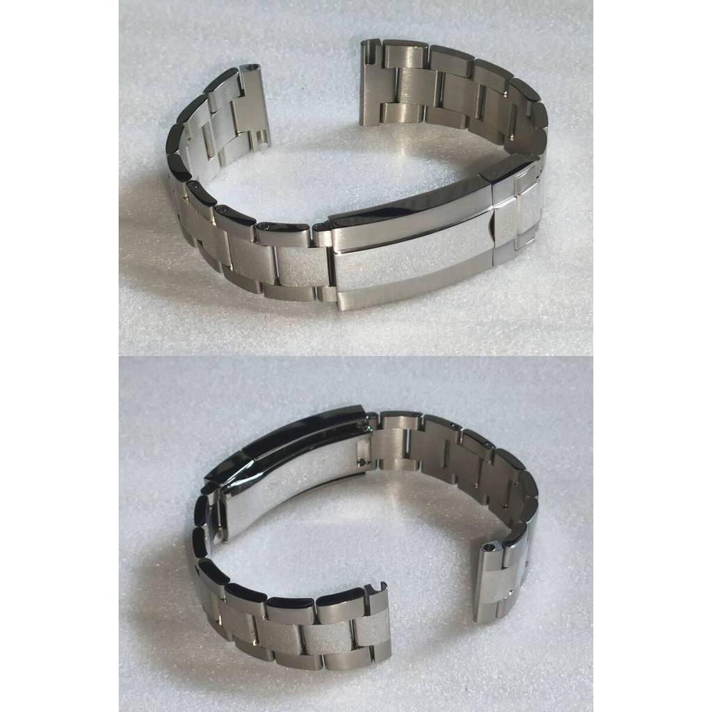 Used [New] Stainless Steel Watch Band for Rolex, Glide-lock Clasp, Silver Compatible (with scratches)