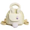 Modische Kawaii Mädchen Nylon Mini Rucksack Leicht Karomuster Cartoon Hase Damen Umhängetasche Handtasche