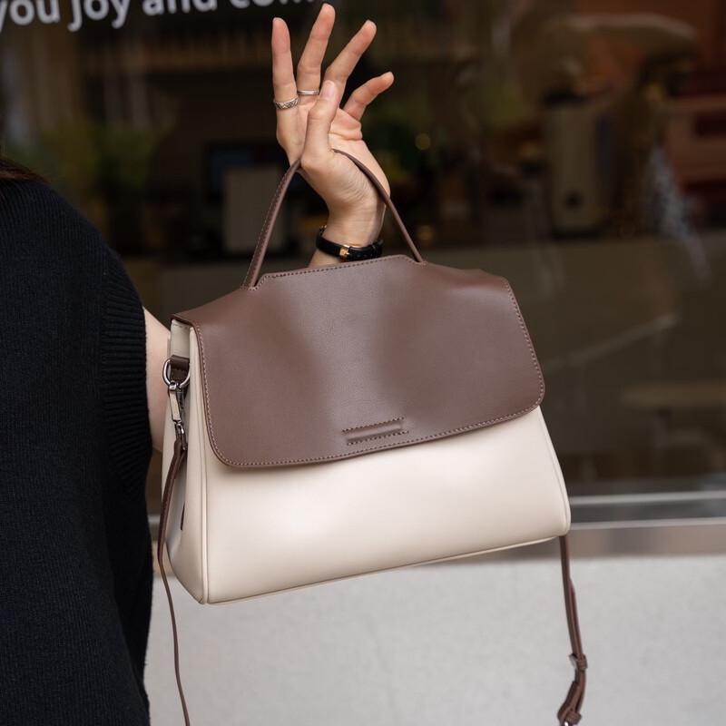 Women's Soft Cowhide Leather Tote Crossbody Bag