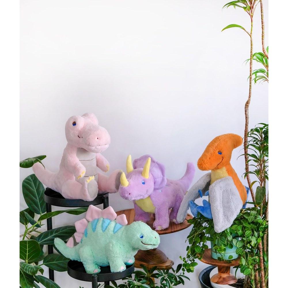 Sun Lemon Fluffies Rainbow Triceratops Plush Toy P-1343 14×32×23cm Colorful Cute Light Purple SNS Photo Prop