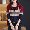 Hooded Striped Cardigan Women's Spring and Autumn Sweater Sweatshirt Casual Knitted Sweater Loose Knitted Cardigan