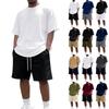 Herr Sommar Casual 2-delat Set Rundhalsad Kortärmad T-shirt och Shorts