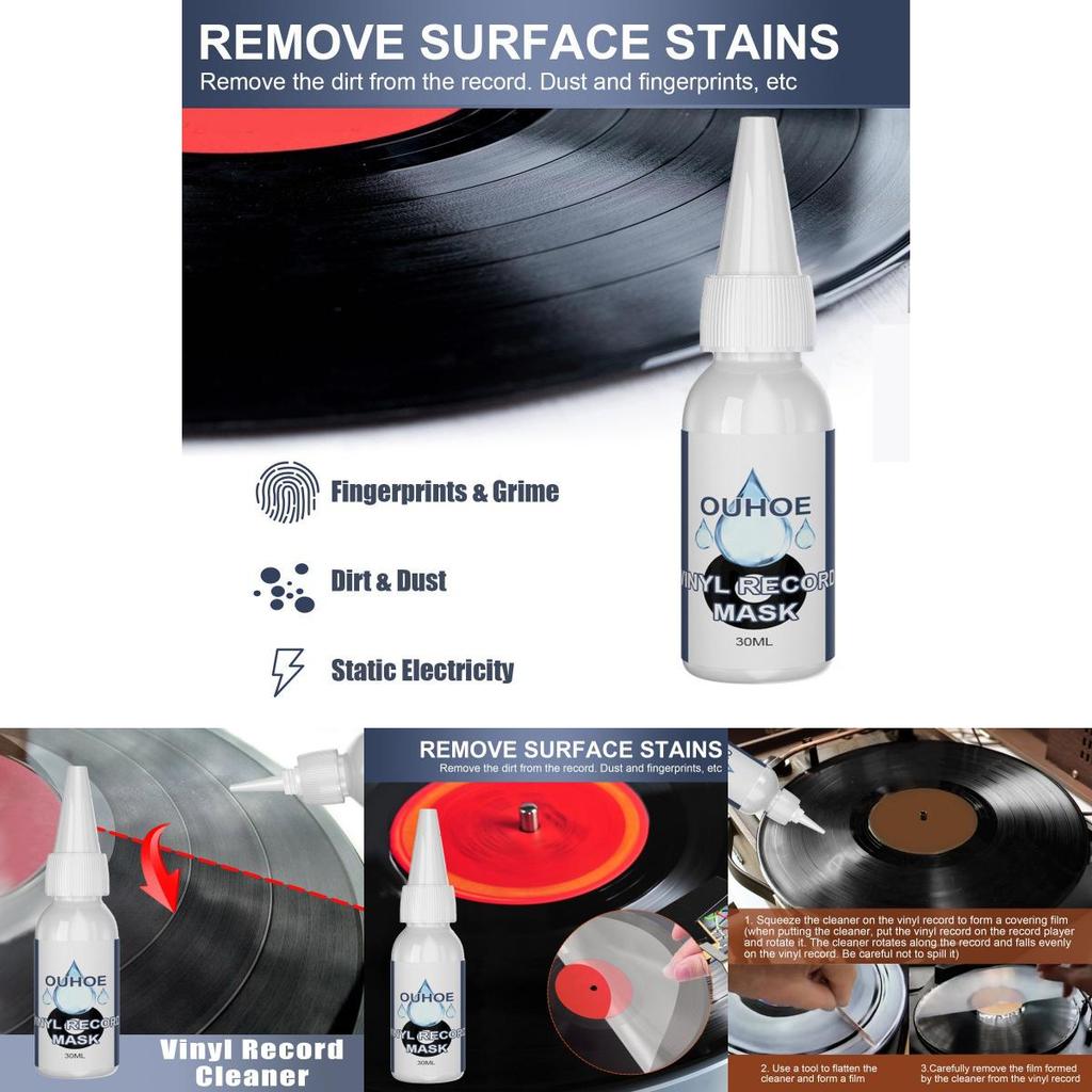 Ouhoe Premium Vinyl Record Cleaning Solution For Deep Dirt Removal And Anti-static Protection
