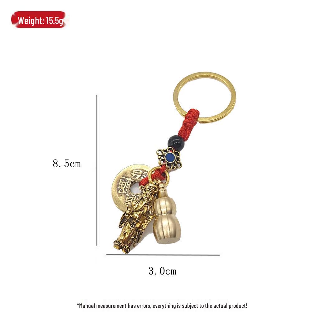 Heavenly Fortune Charm: Lucky Keychain with Ruyi, Pixiu, and Beckoning Cat.