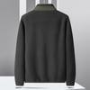 Men's Autumn and Winter New Men's Fleece Warm Jacket Casual Fashion Solid Color Stand-up Collar Men's Jacket Polar Fleece Coat