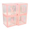 4 Stück Transparente Ballonbox mit Buchstaben Ballon Geschenk Dekorationsbox für Antrag Geständnis Baby