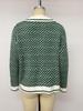 TEMU 2026 Autumn/Winter Gentle Commuting Knitwear: Diagonal Stripe Lapel Half-Button Loose Sweater