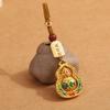 Luxury Metal Gourd Cinnabar Pendant Keychain Ornament